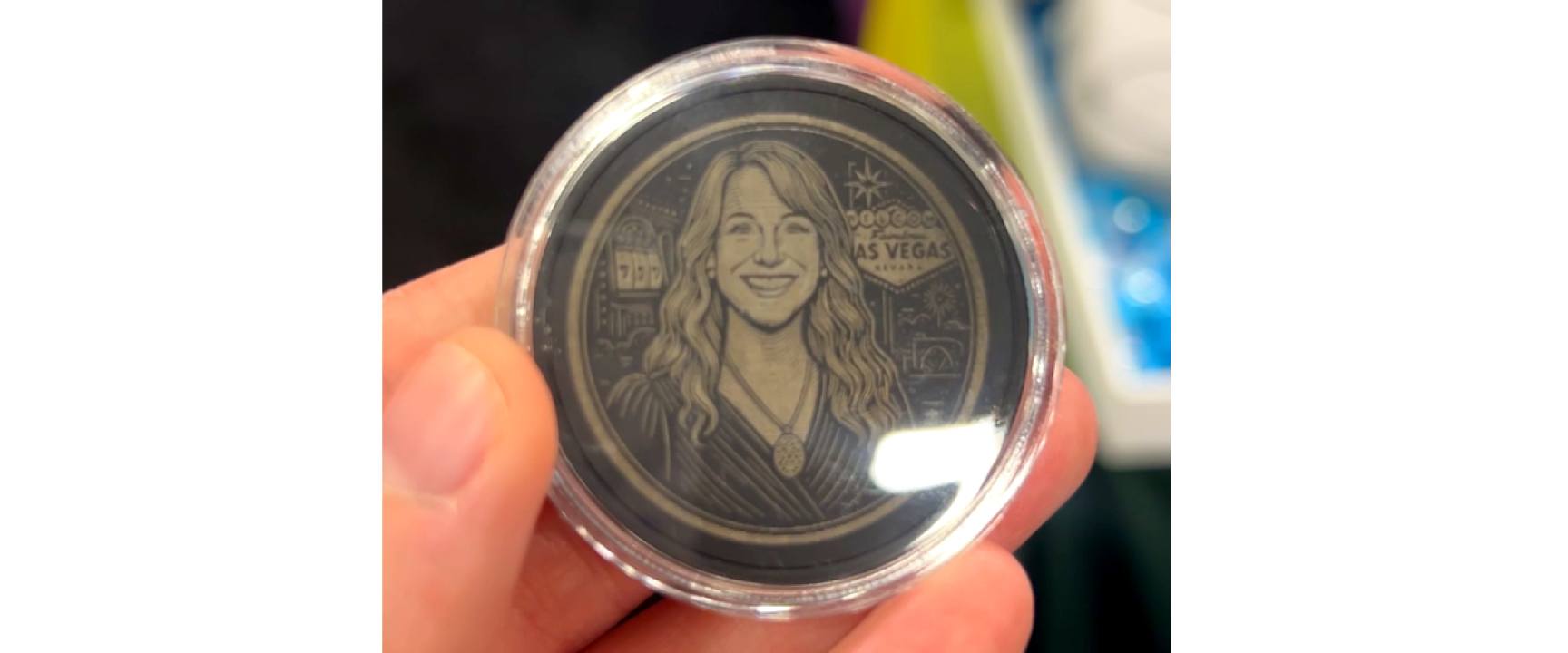 Laser engraved coin