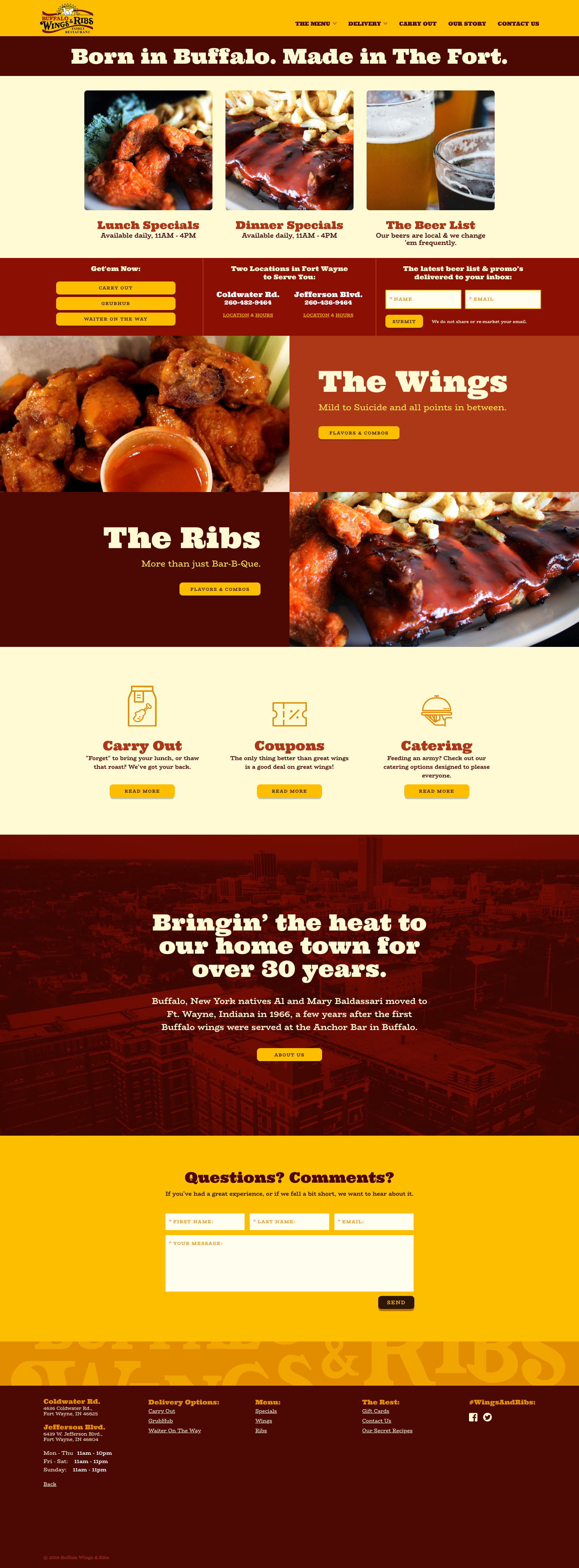 Buffalo Wings & Ribs - Web Design