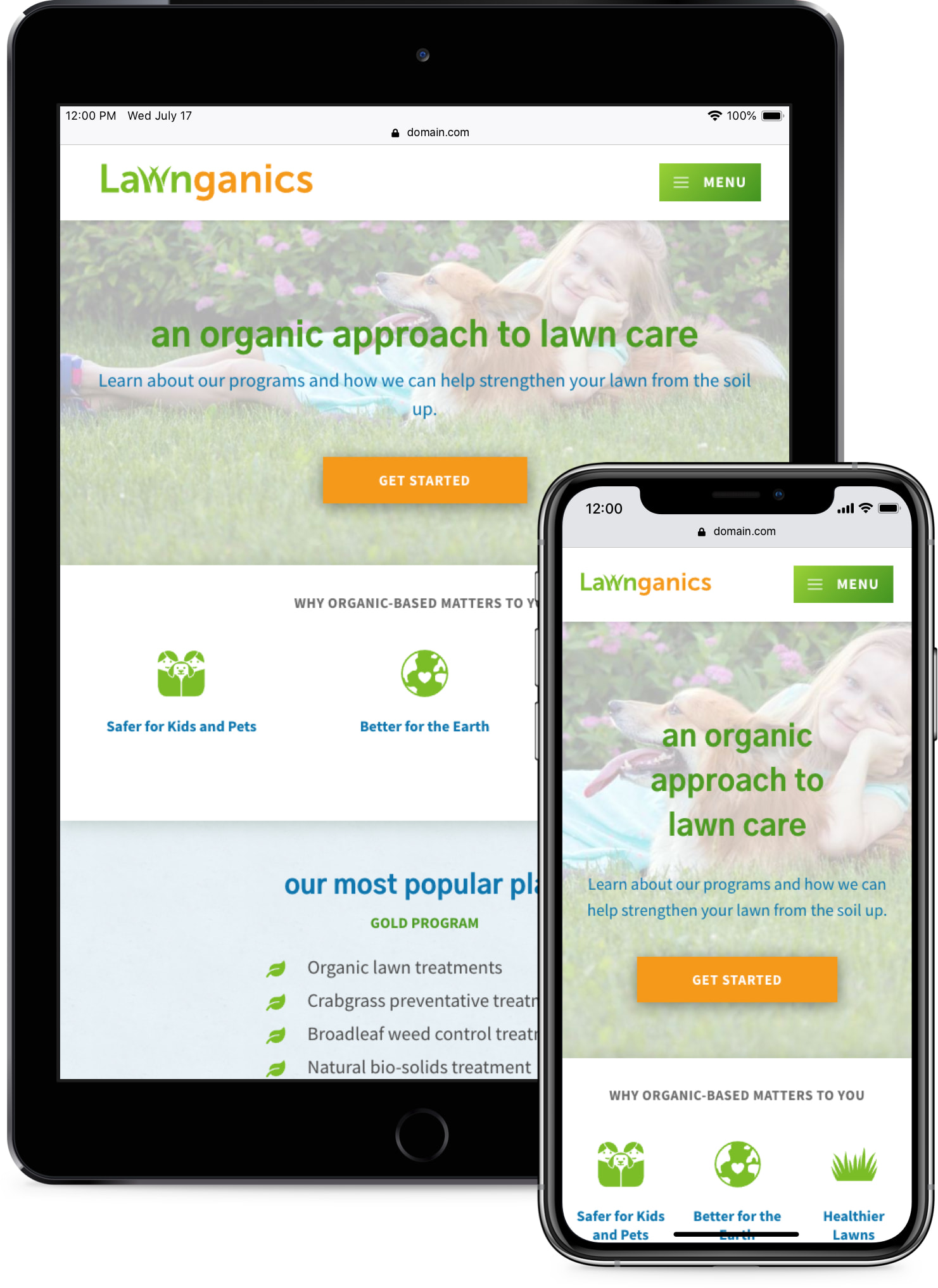 Lawnganics - Responsive Mobile Device Compatibility