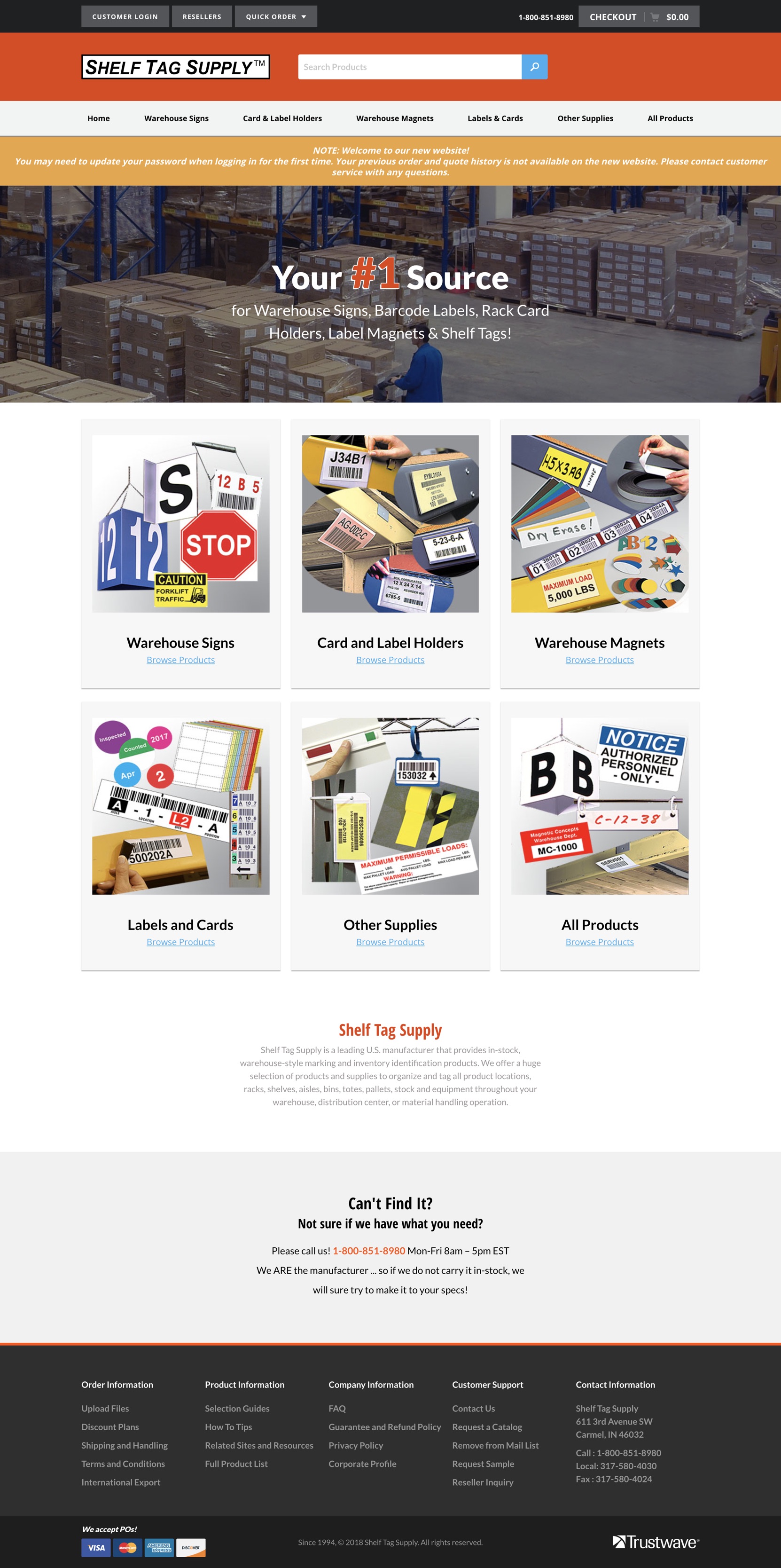 Shelf Tag Supply - Website Design and Development