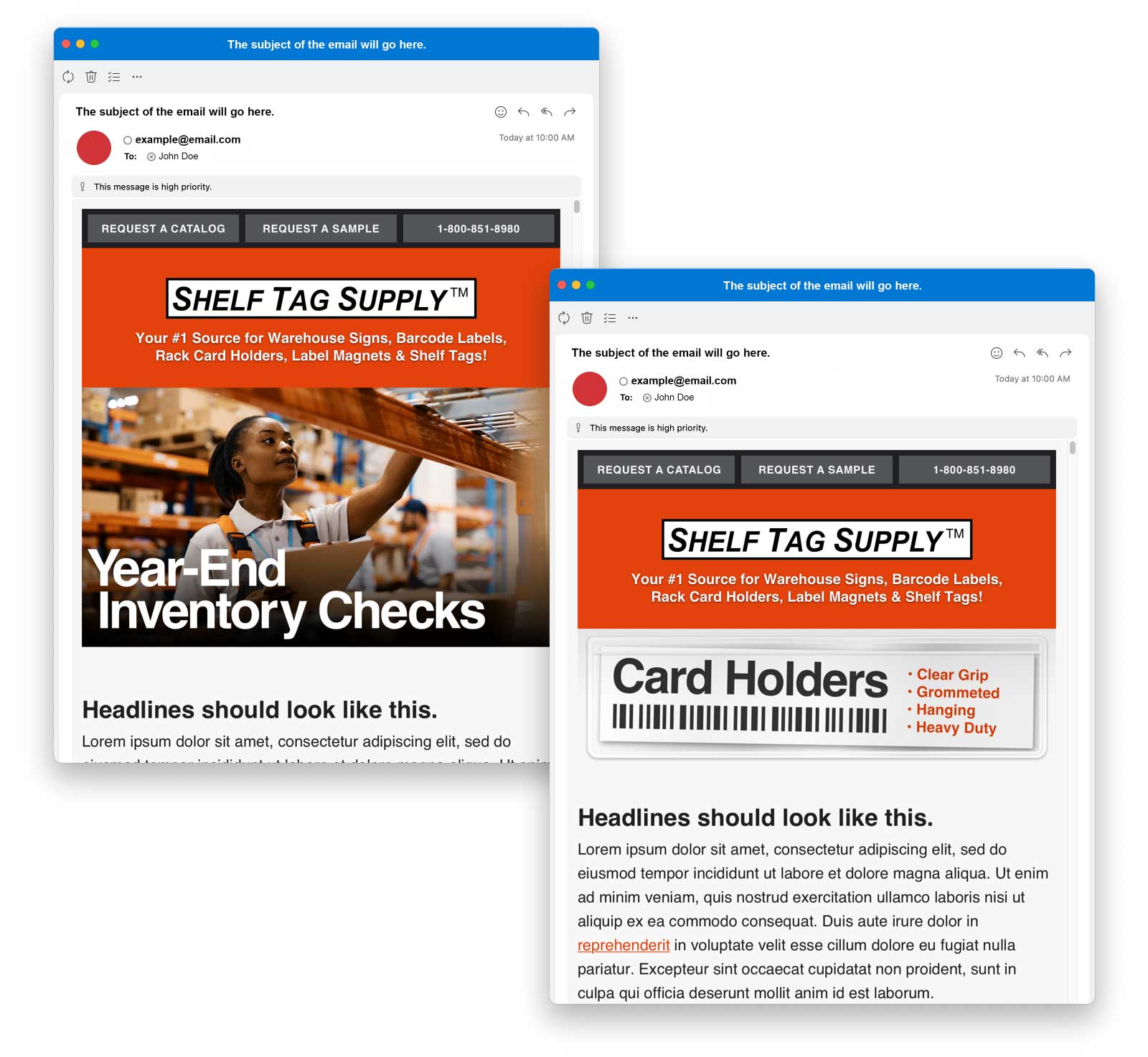 Shelf Tag Supply - HTML Emails