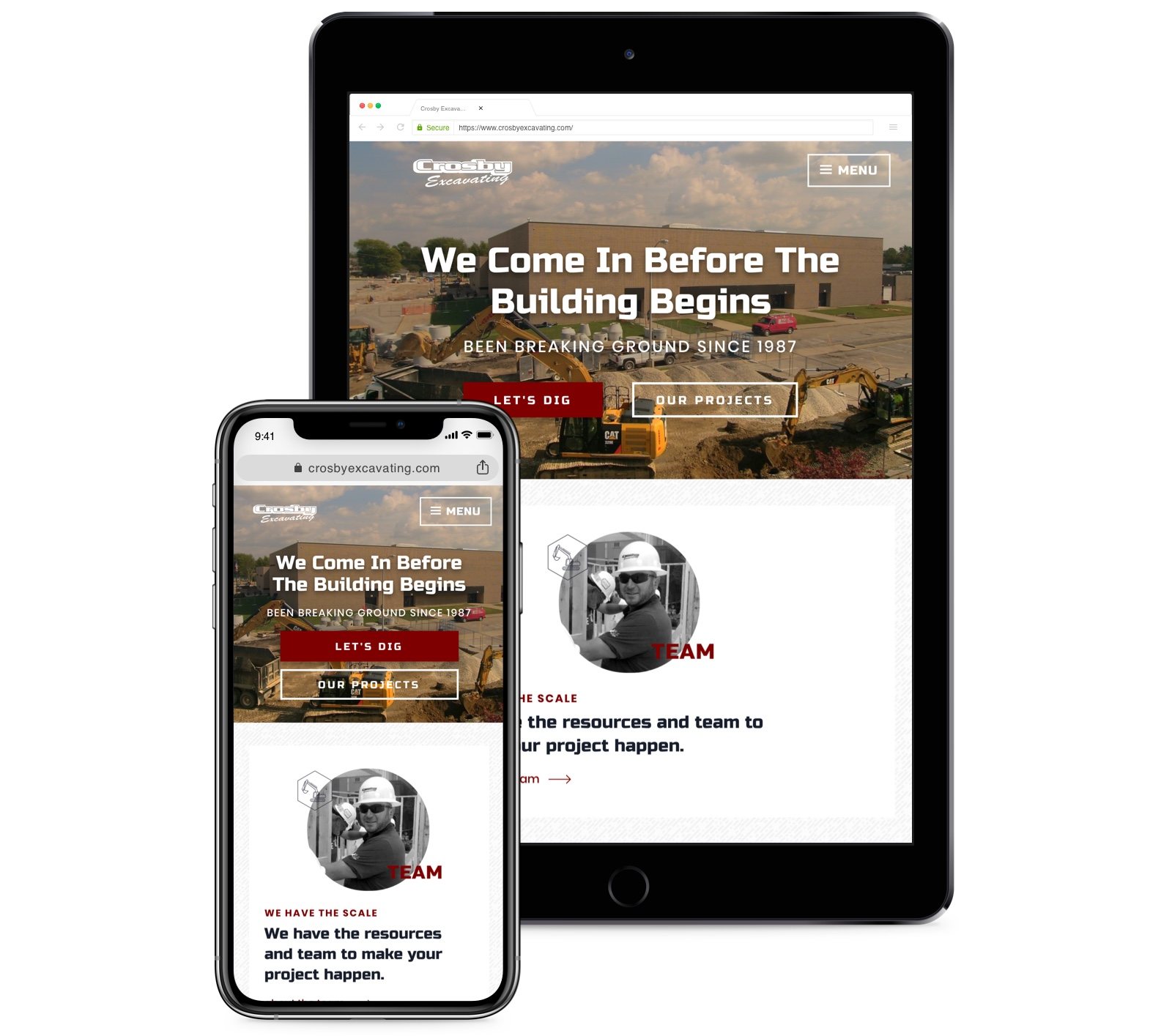 Crosby Excavating - Responsive Mobile Device Compatibility Crosby Excavating - Responsive Mobile Device Compatibility