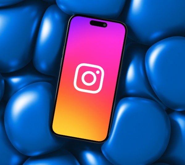 Mobile device with Instagram logo on screen