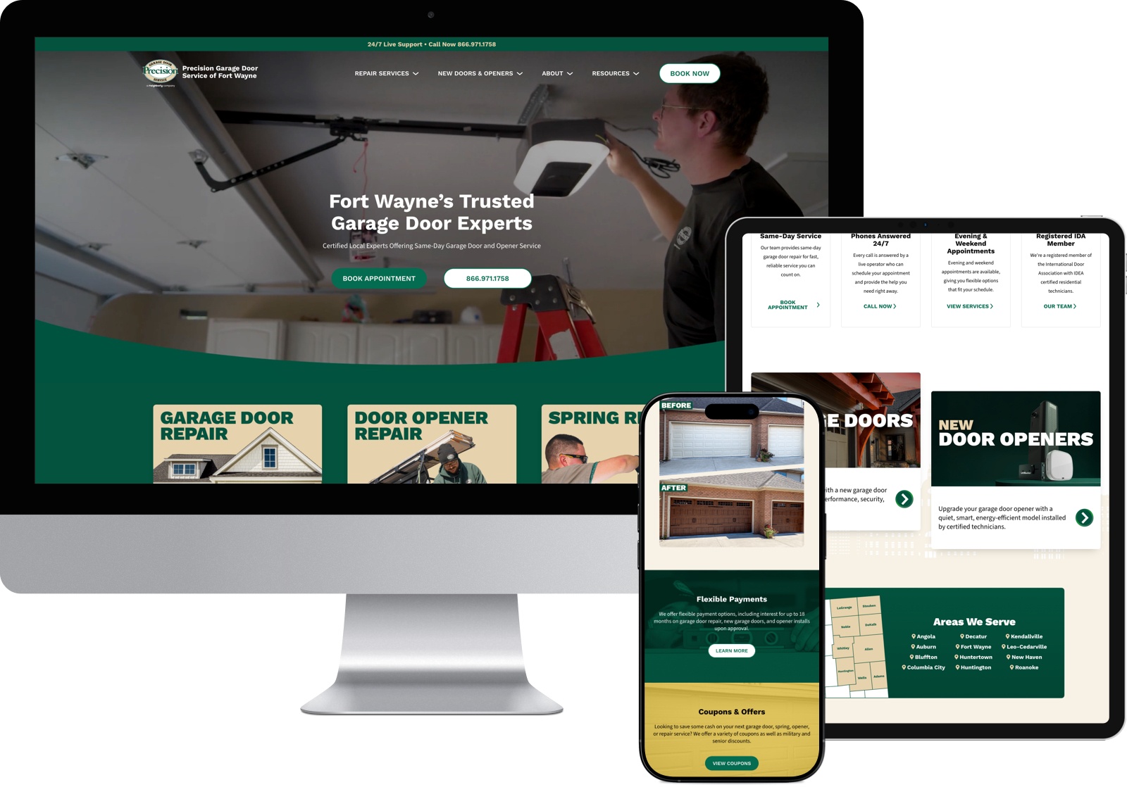 Precision Garage Door Service of Fort Wayne - Website