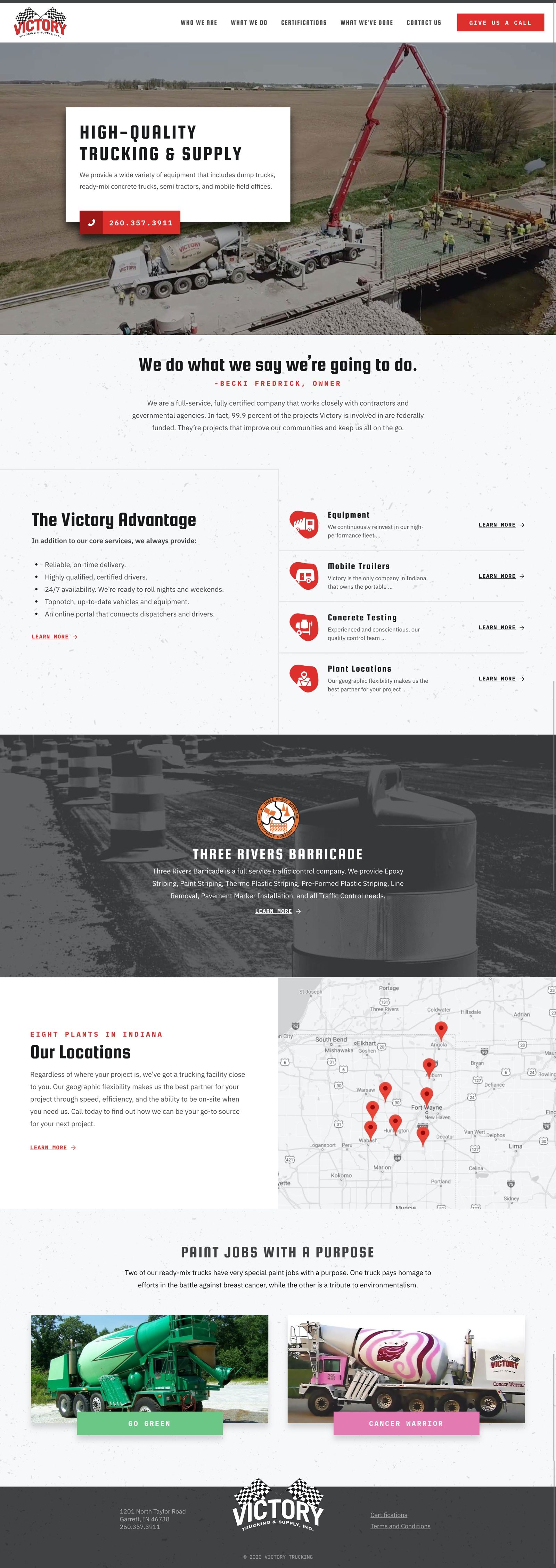 Victory Trucking - Web Design